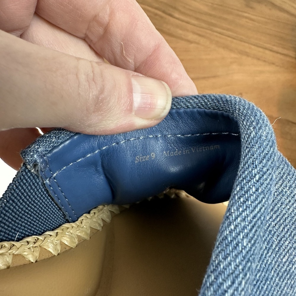 Womens Dolce Vita Chavi Blue Denim Platform Espadrille Slides Sandals Size 9 M - Picture 8 of 8